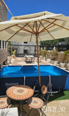 Плажен чадър Кафяв – 220см/270см диаметър NS 3906/NS 3907