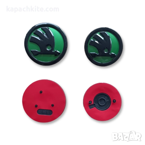 Емблема за Шкода предна 89мм и задна 79мм - Черна, Хромирана, Зелена, снимка 9 - Аксесоари и консумативи - 52656568