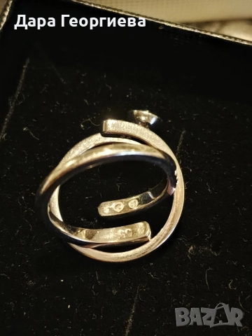 Сребърен пръстен Swarovski размер 55