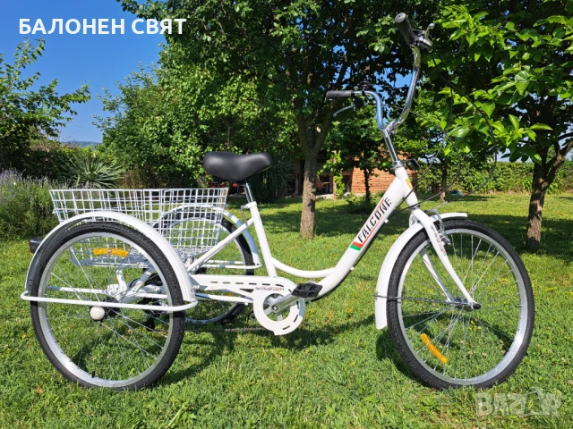 MEGA BRAND Практичен Триколесен Велосипед с три гуми Триколка за всеки, снимка 2 - Велосипеди - 51050101