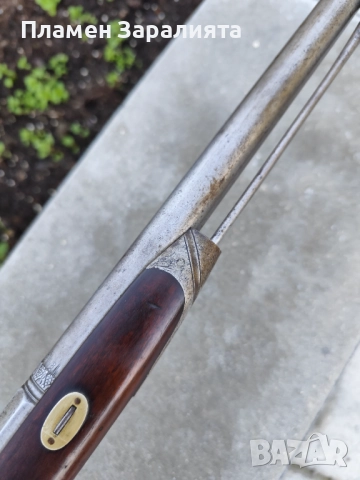 Автентична капсулна пушка с микелет и дамаскова цев, снимка 13 - Антикварни и старинни предмети - 52788304