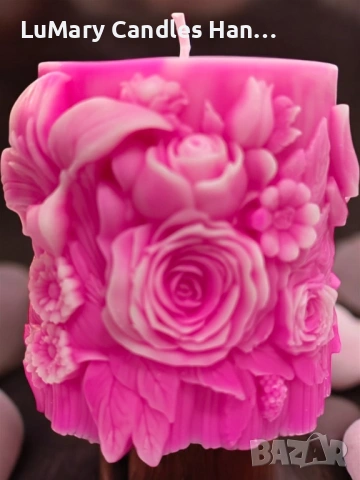 Свещ “ Розова магия”, снимка 4 - Декорация за дома - 53225137