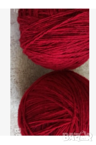 Вишнево червена вълнена прежда 100%вълна, снимка 3 - Други - 53525230