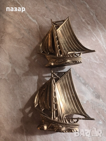 Бронзови корабчета за декорация и колекция комплект , снимка 3 - Антикварни и старинни предмети - 52972965