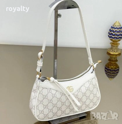 Gucci Нова Бяла Дамска Кожена Чанта 