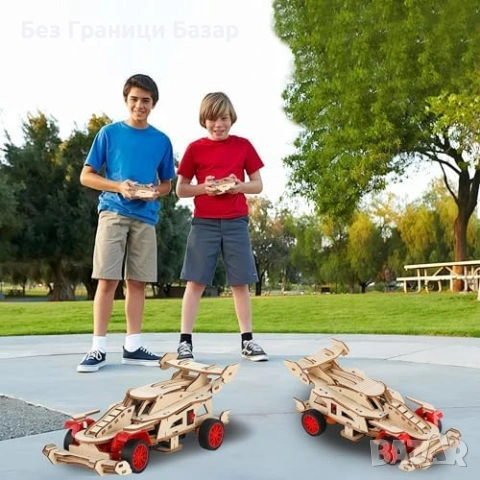 Нов Дървен STEM комплект F1 дистанционно управляема кола за деца играчка, снимка 2 - Коли, камиони, мотори, писти - 53156480