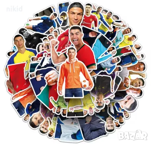 50 бр Родалдо футбол футболни самозалепващи лепенки стикери за украса декор картонена торта и др, снимка 3 - Други - 49937399