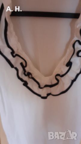 Бяла блуза с харбали, снимка 3 - Блузи с дълъг ръкав и пуловери - 19677222