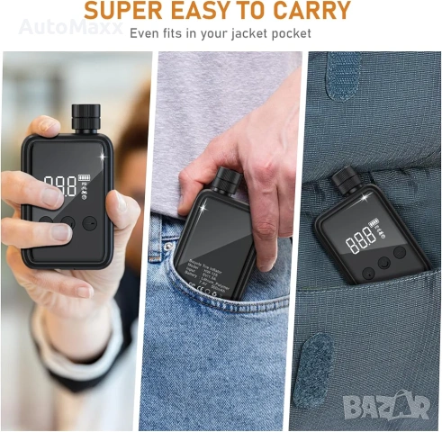 Tiiletzote преносим въздушен компресор за велосипед,мини помпа за гуми 130 PSI с манометър , снимка 5 - Велосипеди - 53539155