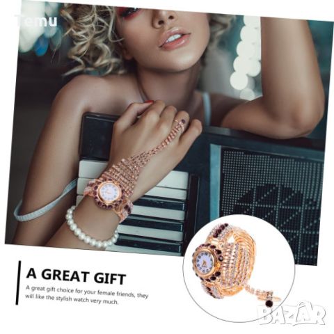 fashion 3v1 дамски часовник гривна и пръстен HOT SALE, снимка 4 - Дамски - 46410290