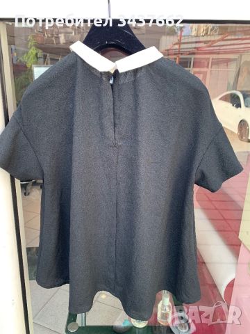 Стилна черна блуза , снимка 2 - Туники - 45294249