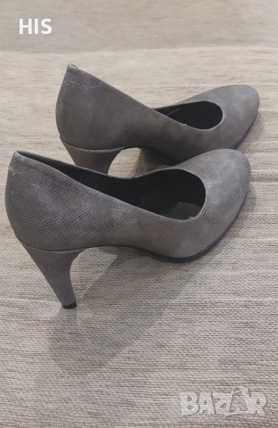Ecco елегантни дамски обувки с ток, нови, 36 номер, естествена кожа, сиви, снимка 5 - Дамски елегантни обувки - 39868851