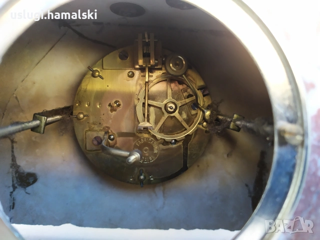 Стар мраморен каминен часовник, снимка 10 - Антикварни и старинни предмети - 53044206