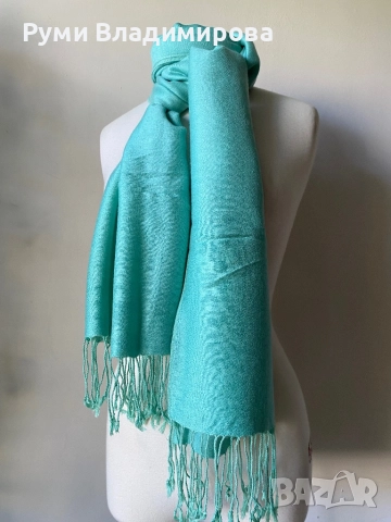 Светлозелен и бледожълт шал/ различни видове, снимка 13 - Шалове - 50106959