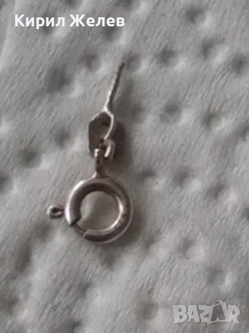 Сребърна карабинка закопчалка 51096, снимка 3 - Колиета, медальони, синджири - 52339201