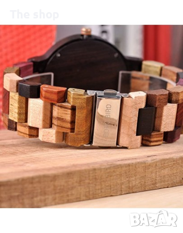 Унисекс дървен часовник - Manhattan (005), снимка 3 - Луксозни - 44970411