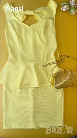 Прекрасна стилна рокля с ефектен гръб с панделка, снимка 3 - Рокли - 50956190