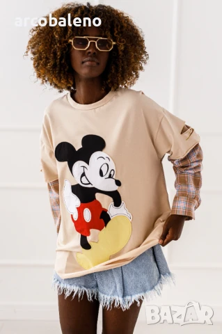 Дамска блуза с дълги ръкави Mickey, 3цвята , снимка 8 - Блузи с дълъг ръкав и пуловери - 50490900