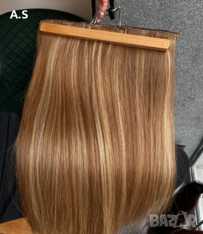 естествена коса 50см 100гр на щипки , снимка 2 - Аксесоари за коса - 53537296