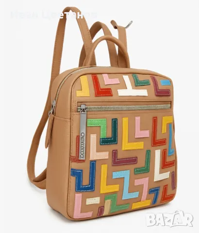 Дамска раница-чанта с цветен принт и регулируеми презрамки, снимка 4 - Раници - 50146240