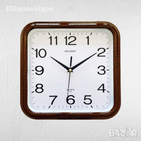 Елегантен квадратен винтидж часовник за стена / 28 см x 29 см;, снимка 2 - Други стоки за дома - 52185377
