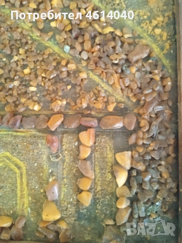 Картина с балтийски кехлибар Замок на литовски властител Гидеминас, снимка 4 - Картини - 52373687