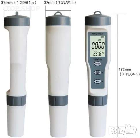 Ръчен цифров измервателен уред EZ9901 3 в 1 TDS/PH/TEMP Тестер за вода Писалка за басейн Лаборатория, снимка 7 - Басейни и аксесоари - 48853501