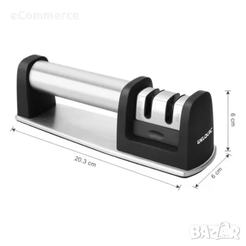 W E L Q U I C 2 Stage Kitchen Knife Sharpener Диамантено точило за ножове, снимка 11 - Аксесоари за кухня - 47790307