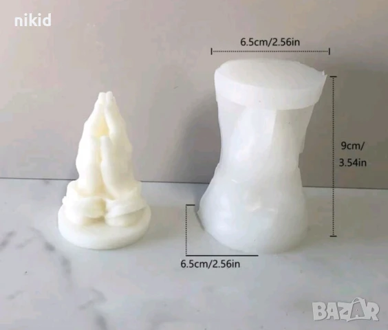 3D 2 ръце длани в Молитва силиконов молд форма калъп фондан гипс свещ декор смола, снимка 5 - Форми - 38047845
