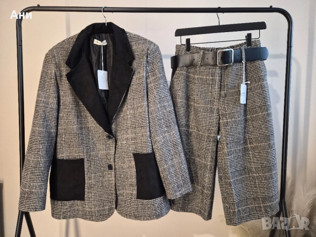 Разпродажба Дамски блейзър каре и пепит М/Л, снимка 4 - Комплекти - 52092132
