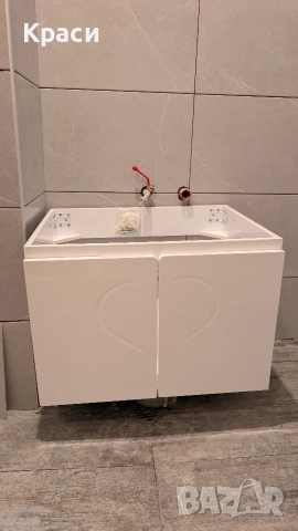 Комплект мивка+шкаф и горен шкаф с огледало за баня чисто нови