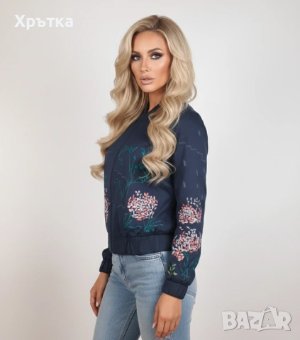 Ivko Floral Bomber - Оригинално дамско яке размер 36 / S, снимка 2 - Якета - 53300784