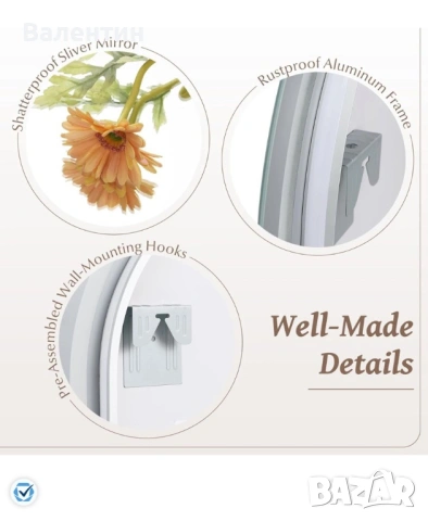 LED огледало за баня с осветление/димируемо 80х60, снимка 5 - Огледала - 53162018