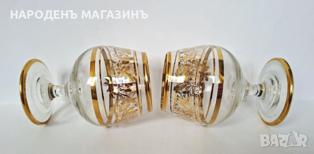 Нов немски златен сервиз чаши за ракия и аперитив – 6 броя, снимка 7 - Други ценни предмети - 54220190