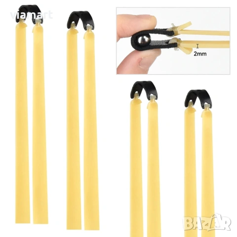 Плоски ластици за прашка SYQT, Естествен каучук, Дебелина 2 мм, 5 броя, снимка 2 - Оборудване и аксесоари за оръжия - 53923217