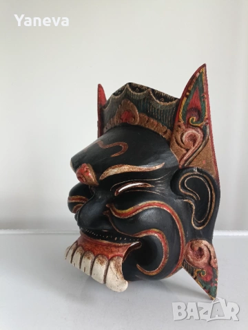 Маска от Индонезия , митично същество , което гони злите духове. , снимка 5 - Декорация за дома - 54059201