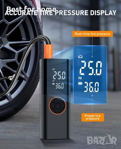 SUAVO Преносима въздушна, електрическа помпа за гуми, снимка 4 - Аксесоари и консумативи - 51568239