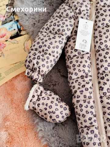 Нов зимен бебешки космонавт ескимос Fred & Flo за момиченце 6-9 месеца и ръст 74см, снимка 4 - Бебешки ескимоси - 52844339