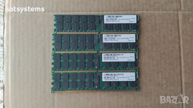 RAM Памет AP4096DLRE400,Apacer 12GB (2 x 4GB + 2 x 2GB)PC2-3200 (DDR2-400 ) Registered ECC