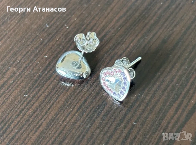 Сребърни обеци La Senja с кристали Swarovski, снимка 5 - Обеци - 53796533