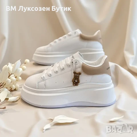 🎀 Дамски луксозни кецове с платформа – налични и в червено!, снимка 1