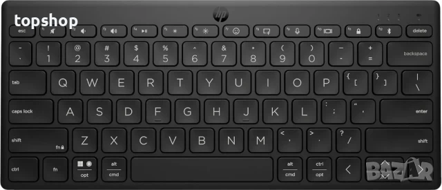 НОВА Компактна Bluetooth клавиатура HP 350, до 3 устройства чрез Bluetooth 5.2, Multi-OS...
