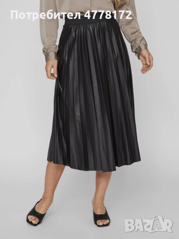 Черна пола на VILA, снимка 4 - Поли - 53983221