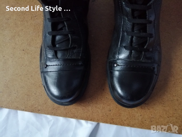 № 37 дамски ботуши с връзки естествена кожа, снимка 4 - Дамски ботуши - 53143409