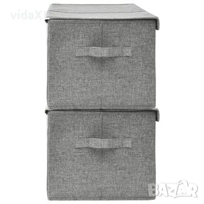 vidaXL Кутии за съхранение, 2 бр, текстил, 50x30x25 см, сиви(SKU:332915), снимка 3 - Други - 49249049