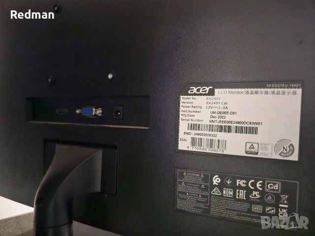 Монитор Acer EK240Y, снимка 2 - Монитори - 53954540