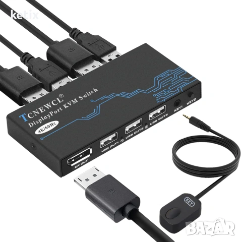 KVM превключвател DisplayPort, 2 порта DP