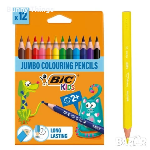 Дебели моливи, триъгълни BIC - 24 бр.