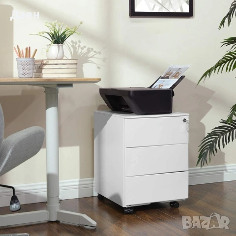 Мобилен шкаф SONGMICS rollbox за офиси, 3 чекмеджета за документи, снимка 4 - Шкафове - 53141571