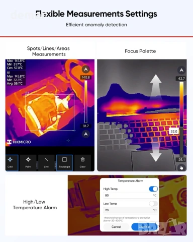Термокамера HIKMICRO MiniE - iOS/Android, IR резолюция 96x96, 25Hz, снимка 8 - Друга електроника - 53391436